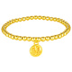 China Gold Foot Gold Gold Bracelet Fu Transport Beads Bead de oro Pulseras de cuentas de oro Dando regalos de cumpleaños subsidio [Tarjeta de bendición suave] aproximadamente 2.95 gramos (Kyokuang Suda)