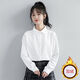 Sheng Saixi 2023 velvet thickened spring, autumn and winter Korean style women's bottoming business attire long-sleeved shirt female student uniform shirt white velvet L recommendation 105Jin Jin equals 0.5kg -115Jin Jin equals 0.5kg