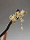 Wanbao hairpin, high-end national style, cheongsam, tea dress, wooden hairpin, fringed temperament, wooden ebony hairpin, ball hairpin for women, single osmanthus hairpin