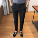 Dinggude summer thin trousers for men's business casual professional suit suit pants slim nine-point straight stretch trousers 723 nine-point pants black 32 (2 feet 4) Recommended 129-139Jin [Jin equals 0.5 kg]