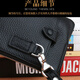 
BARNOROO Long Zipper Real Cowhide Small Handbag Men's Wallet Soft Leather Mobile Phone Bag Summer Multi-Function Clutch Men's Black Small (Size: 20*10)