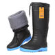 Shengjing Kenli winter plus velvet rain boots for men's long tube thickened integrated warm rain boots waterproof and non-slip plus cotton water shoes for men 838 lock velvet black/high 40 shots larger size 42