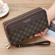 KUQIDAISHU Women's Clutch Bag 2025 Summer New Fashion Print Large Capacity Double Zipper Casual Versatile Women's Clutch Bag - Floral Letter Light M