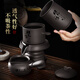 Tao Fuqi's new internet celebrity purple sand lazy kung fu tea set teapot household high-end stone grinding rotating fully automatic tea making artifact black - Houde loaded purple sand automatic tea set + male cup