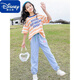 迪士尼（Disney）童装夏装套装2024新款10岁女孩中童大童洋气短袖衣服炸街两件套15 829紫色 150cm