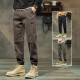 JEANSWEST casual pants for men 2025 spring and autumn new elastic waist tying loose sport nine-part trousers summer men 689 camel regular 4XL 180-190Jin [Jin equals 0.5 kg]