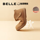Belle (Belle) kleiner Schal High Top Birkenstock Schuhe Frauen neue Baumwollschuhe Schnee Kurzstiefel D3G1DAD5 Vorverkaufsbrauner Furry 38 (240 mm)