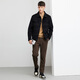 Bailando con la chaqueta de trabajo a prueba de viento de otoño e invernal y lobo de lobo para hombres 001 Negro 185