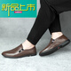 Neu gestartete Herrenleder Leder Frühling Neue Koreanische Version Erdiger lässige Lederschuhe Vaters Schuhe der Herrenschuhe weicher Einzelbetrieb 11973-Top-Kuhläden-Schwarz (vier Jahreszeiten) 37