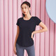 Fanstick Women's Summer Loose Breathable Running Training Yoga Wear Pilates Sports Top Black FBF201349 S