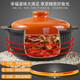 KANGSHU large-capacity casserole stew pot household high-temperature resistant clay pot open flame gas clay pot porridge pot stone pot orange 3.3L + 1.1L (3-5 people) damaged reissue