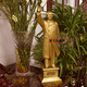 Shaozhihong H1 Pure Official Chairman Mao Bronze Statue Full Body Brass Waving Sculpture Living Room Office Study Desktop Decorative Ornament Former Residence Fine Hair 43.9cm Brass Red Velvet Cloth Back Cover