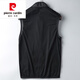 Pier Cardin Spring and Summer Nuevo chaleco delgado Luz de tela y transpirable Fashion Collar para hombres Collar Capelal Clip Clip Vest Black XL
