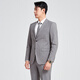 SHESHU suit suit men's slim business formal suit professional solid color suit lapel SSTX123138RQ HU2 light gray L 175/92A