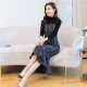KuoyiHouse Xiaoxiangfeng Woolen Dress Women's 2020 Autumn French Socialite Skirt Two-piece Suspender Skirt XJLK732 Plaid Skirt + Black Sweater M