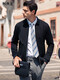 Mr. Stoff Revers Strickwolljacke Herrenfeder und Herbst Doppelseitiger Taschen-Strickjacken-Pullover BT12131 Dunkelgrau Blau S (165) Eins Größe