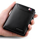 Emperador Paul Wallet Capa de cuero corta para hombres Capa de cuero Vacada Tarjeta vertical Bolsa con cremallera Licencia de conducir Licencia de conducir billetera Black