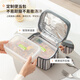 LOCK&LOCK heat-resistant glass crisper microwave lunch box lunch box lunch box outdoor picnic set 750ML*2+ bag