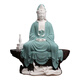 Oriental Clay <Sitting on the Rock Meditating on Guanyin> Living Room Ceramic Ornaments Dehua White Porcelain Sculpture Crafts D52-90B Sitting on the Rock Meditating on Guanyin Blue