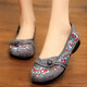 Jingrui Spring and Summer Old Beijing Cloth Shoes Women's Single Shoes Mom's Shoes Ethnic Style Embroidered Shoes One-Piece Polyurethane Bottom Non-Slip Gray 2-11 38