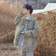
POUM jacket men's spring and autumn new American high street old denim jacket men's loose trendy retro handsome high-end CXPF-693 gray XL