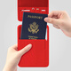 Bone Travel Passport Clip Echtes Lederstudium im Ausland Passwort Aufbewahrungsbeutel Nacken Lanyard mit Anti-Diebstahl-Flugticket Jacke Hängepassclip [chinesisches rot] echtes Leder