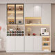 Guansi light luxury wine cabinet display cabinet solid wood glass door wine rack high-end living room furniture modern multi-functional wall sideboard 0.8m wine cabinet + 1.2m sideboard combination