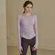 LULULMCCTN Yoga Wear Women's Long Sleeve Running T-Shirt Professional Pilates Training Fitness Wear Purple XL