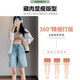Ruxuan Fünf-Punkte-Jeans für Frauen im Sommer, dünne hohe Taille locker und schlampig mit breitem Bein 5-Punkte-5-Punkte-Hose A-Line Breeze Hosen Blau 6212 Stil 32 (empfohlen 145-160 Jin [Jin gleich 0,5 kg]))