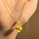Shengli Romantic Retro 18K Gold Rose Necklace Women's Gold Flower Pendant Clavicle Chain 999 Gold Gift for Girlfriend Three-dimensional Rose Necklace