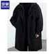 ROMON (ROMON) 2025 autumn and winter new men's green coat men's jacket fake two-piece hooded mid-length windbreaker parka overcomes trend classic black [Spring and autumn/Parke coat/German style/Big 4XL Recommended 180-200Jin [Jin equals 0.5 kg]
