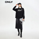 ONLY秋冬时尚气质刺绣宽松圆领休闲卫衣女|12349S012 H1Z  黑色 M 165/84A