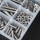 GUWANJI stainless steel screws, nuts and flat washers, household boxed screw set, flat head screws, cross countersunk head screws, 304 cross countersunk head 450 pieces (M2-M3) 1 set