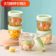 Le Yingfan's good-looking can be assembled and stacked with cute lead-free glass storage sealed jars for food and cereals, cat claw storage jars, 6 pieces