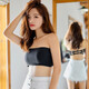 Yu Zhaolin 2 pieces of strapless tube top bra for women in summer, thin, anti-exposure, push-up, non-slip, seamless ice silk invisible bra G161 ice silk strapless (skin color + black) one size fits all (80-125Jin Jin equals 0.5kg)
