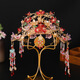 Lingchuan phoenix crown bridal headdress, new Chinese style wedding Hanfu hair crown, dragon and phoenix gown headdress, bride Xiuhe headdress, phoenix crown FS-25131 alloy