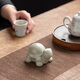 Ruyao Ge Kiln Tea Pet Decoration Tea Play Mini Turtle Split to Raise Cute Ceramic Kung Fu Tea Ceremony Accessories Boutique CJX Plum Green-Ge Kiln Turtle Tea Pet No Specifications