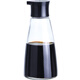 Yukdadi glass vinegar pot household large capacity soy sauce bottle seasoning bottle restaurant vinegar bottle chili jar black large + sticker 300ml