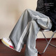 POUM JEANS Herrenherbst- und Winter gerade lose lose Hose 2024 Neue Samthose Amerikanische Jungen Hosen WKXS-K1047 Blue S