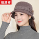 Hengyuanxiang autumn and winter hat women's woolen top hat plus velvet warm basin hat for middle-aged and elderly mothers autumn and winter fisherman hat grandma brown one-size-fits-all adjustment