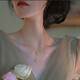 Xiaomeng double pendant freshwater pearl necklace young girl natural two beads clavicle chain y-shaped can be pulled and adjusted