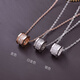 Luruo sterling silver necklace women's pendant 18K rose gold inlaid gemstone clavicle chain light luxury high-end 2023 new trend white gold