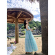 Yiou Purple Mint Green V-Neck Hanging Neck Sling Long Robe Summer Dopamine Seaside Vacation Fairy Jupe 9755 Picture Couleur L
