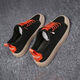 Neue Low-Top-Leinwandschuhe atmungsaktive Herrenschuhe trendige Schuhe Frühling und Herbstschuhe Vielseitige trendige Brettschuhe Korean Casual Schuhe Schwarz Orange 40 [Standard Lederschuhgröße]