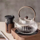 SUSHI CERAMICS high borosilicate glass teapot thickened teapot Kung Fu tea set pumpkin handle kettle 800ml transparent color