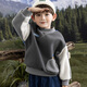 Paw Paw Team Li Dagong Boys' Polar Fleece Sweatshirt Autumn and Winter Children's Fleece Sweatshirt Thickened Top Dark Gray 110cm