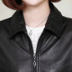 Lingfaner Haining genuine leather jacket women's spring and autumn new sheepskin jacket leather jacket short black 2XL