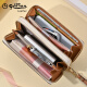 Jinlilai long women's wallet 2025 new urban fashion double zipper clutch multi-function large capacity hand-holding [off-white double zipper official authentic]
