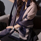 BuyYii summer air-conditioned room office cloak thickened large shawl long warm versatile autumn and winter shawl scarf for women, geometric gray pink