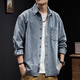 Canelin Kiskha denim shirt men's autumn outdoor heavy work jacket spring and autumn American blue wear-resistant long-sleeved shirt trend Z757 blue + Z723 black M